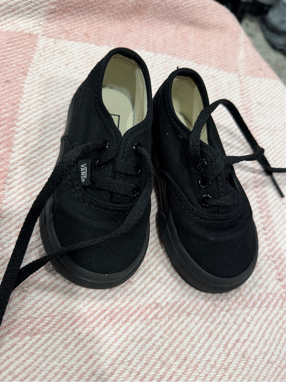 Vans Kids Black Low-Top Canvas Sneakers